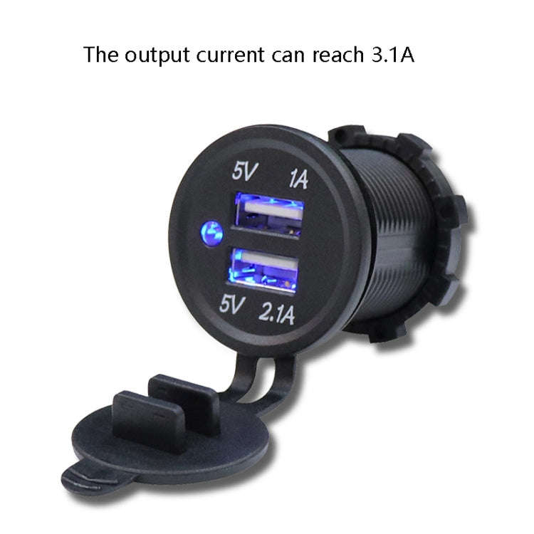 KWG-P1 Car Motorcycle Ship Modified USB Charger 5V 3.1A With Blue LED Lamp Display Waterproof And...