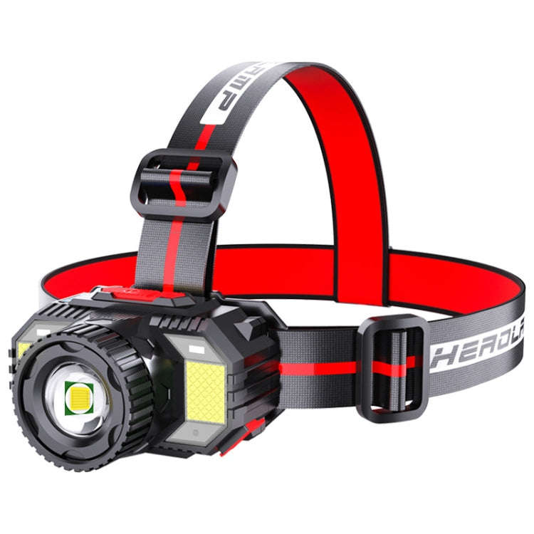 TG-TD009 LED Strong Headlamp Head-Mounted USB Rechargeable Zoom Sensor Headlamp, Colour: White Light