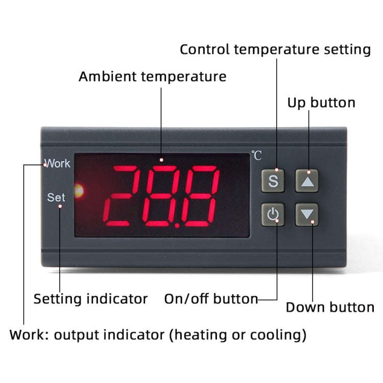 MH-1210W Digital LCD Temperature Controller Thermocouple Thermostat Regulator with Sensor Termome...