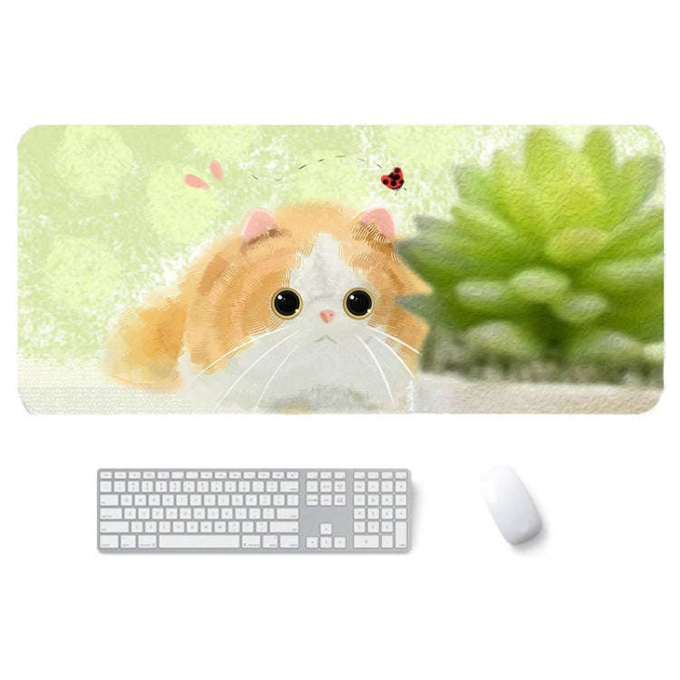 400x900x4mm illustration Cartoon Pattern Waterproof Non-Slip Mouse Pad(Yellow Cat)