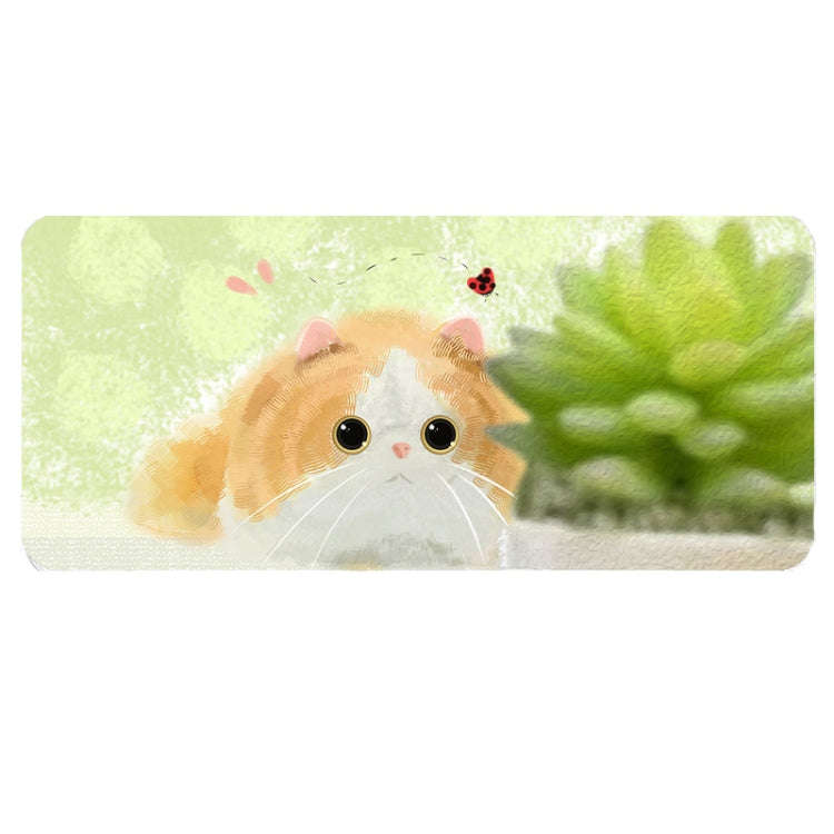 400x900x4mm illustration Cartoon Pattern Waterproof Non-Slip Mouse Pad(Yellow Cat)