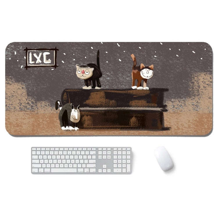 400x900x4mm illustration Cartoon Pattern Waterproof Non-Slip Mouse Pad(Three Cats)