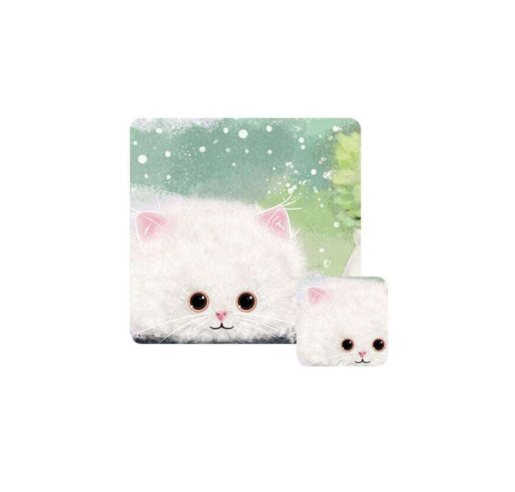 400x900x4mm illustration Cartoon Pattern Waterproof Non-Slip Mouse Pad(Three Cats)