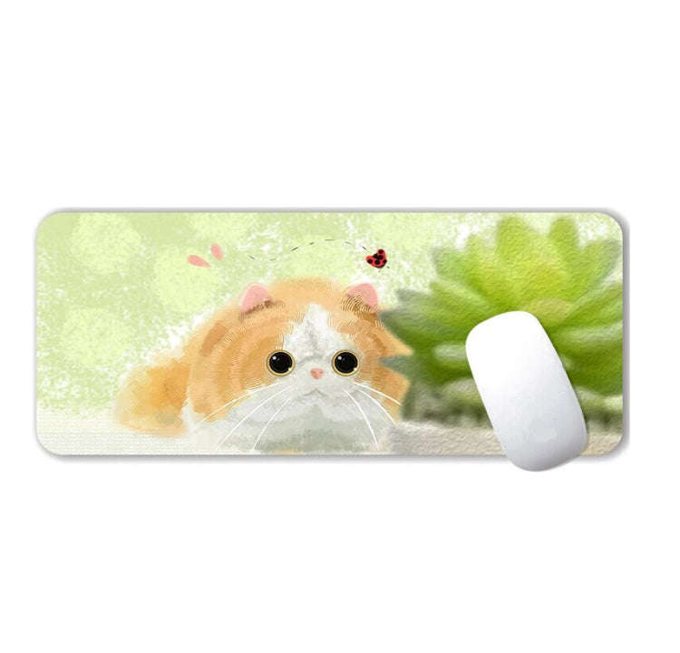 400x900x4mm illustration Cartoon Pattern Waterproof Non-Slip Mouse Pad(Three Cats)