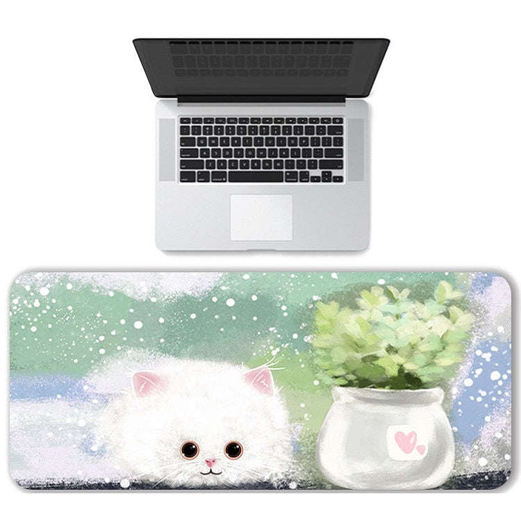 400x900x4mm illustration Cartoon Pattern Waterproof Non-Slip Mouse Pad(Yellow Cat)