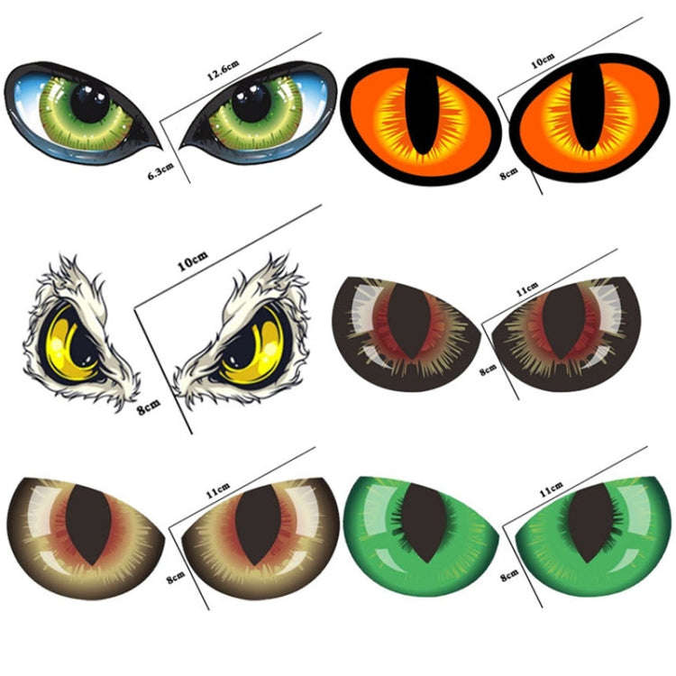 1pc Car Reflective Car Sticker Rearview Mirror Eye Funny Sticker 3D Scratch Blocking Body Sticker...