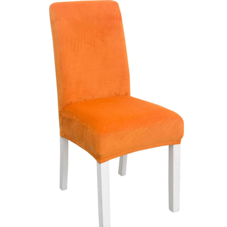 Simple Soft High Elastic Thickening Velvet Semi-Interior Chair Cover Hotel Chair Cover(Orange)