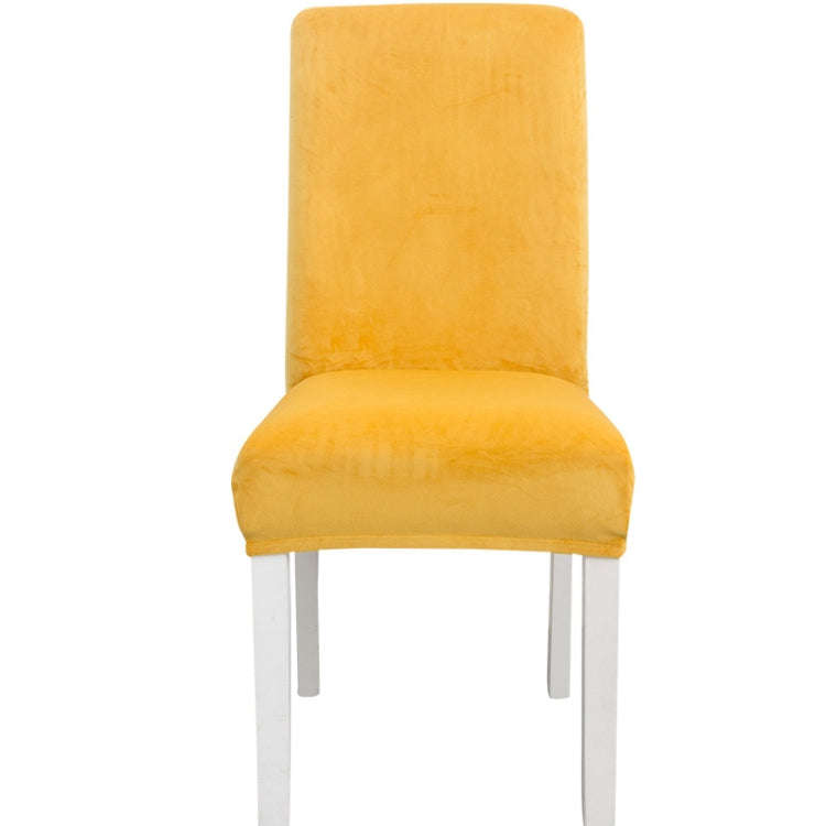 Simple Soft High Elastic Thickening Velvet Semi-Interior Chair Cover Hotel Chair Cover(Khaki)
