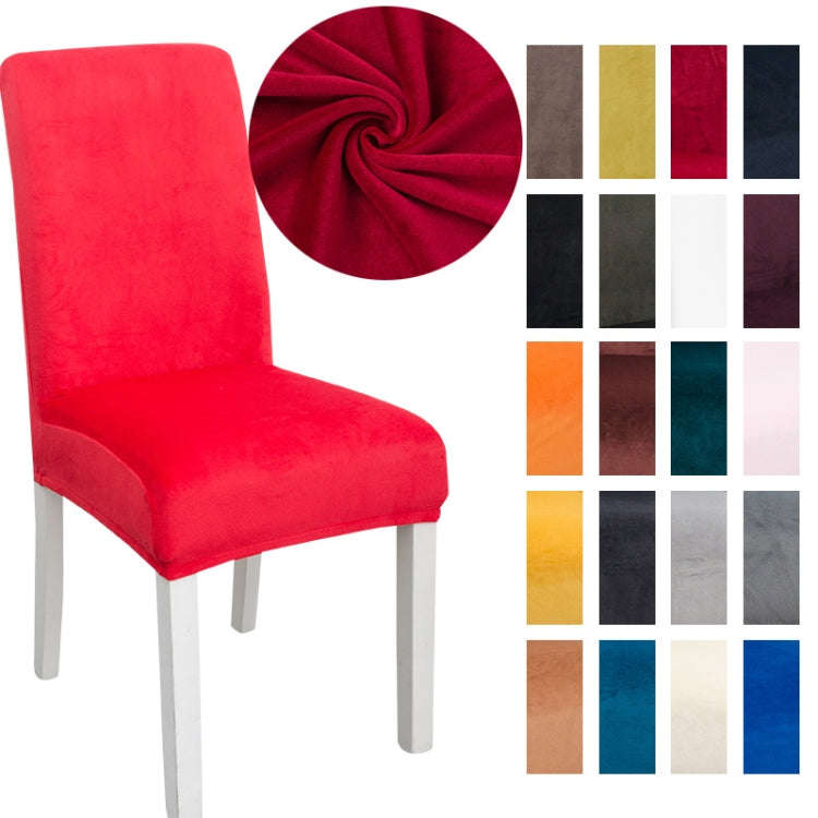 Simple Soft High Elastic Thickening Velvet Semi-Interior Chair Cover Hotel Chair Cover(Orange)