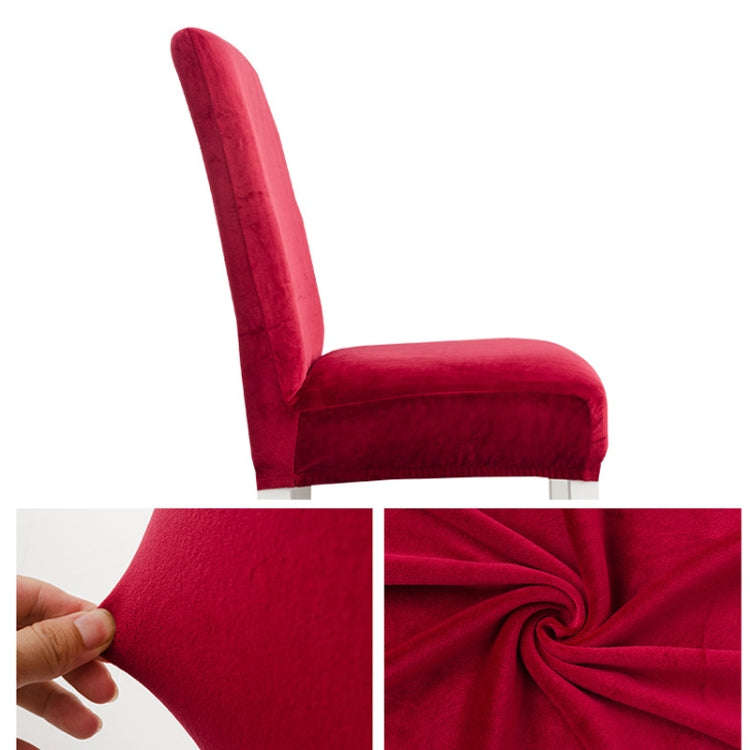 Simple Soft High Elastic Thickening Velvet Semi-Interior Chair Cover Hotel Chair Cover(Black)