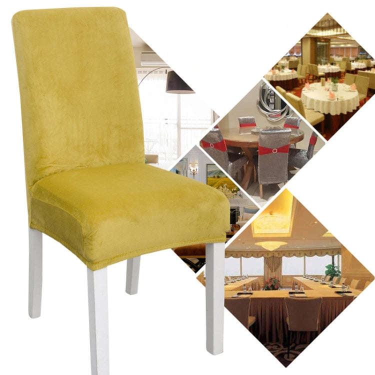 Simple Soft High Elastic Thickening Velvet Semi-Interior Chair Cover Hotel Chair Cover(Orange)
