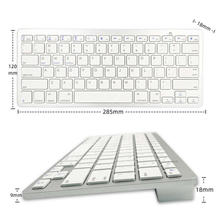 X5 Bluetooth 3.0 Wireless 78 Keys Foreign Language Small Language Keyboard(English)