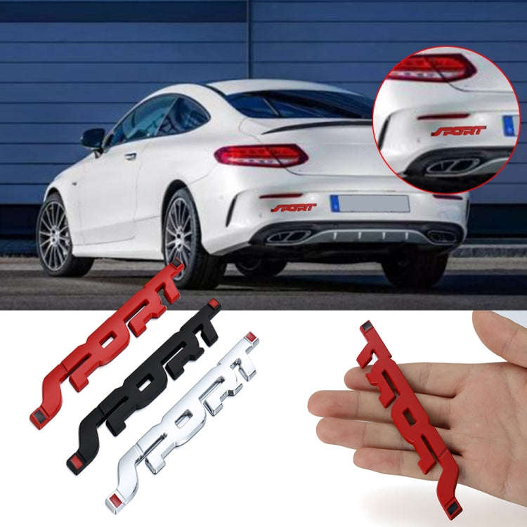 6 PCS  Metal 3D Stereo Car Sticker Modified Sport Tail Sticker Body Sticker(Red)