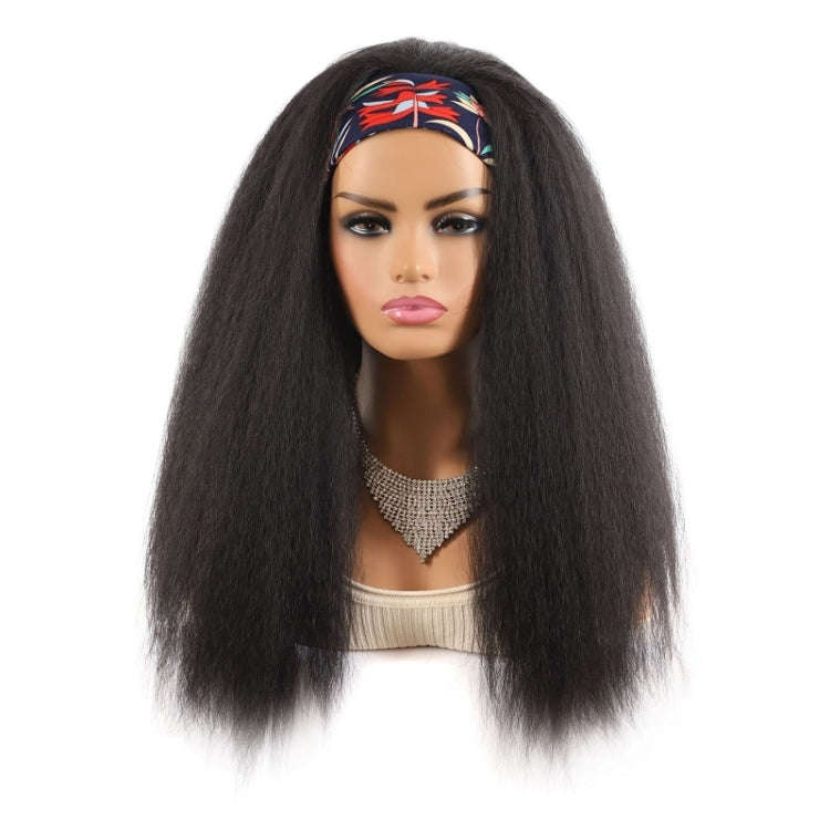 Turban Headband Corn Beard Long Hair Wig Headgear, Color Classification: Flowers 1B # E