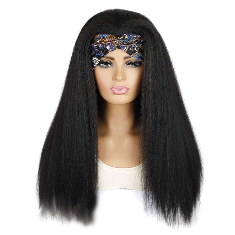 Turban Headband Corn Beard Long Hair Wig Headgear, Color Classification: 1B # XJ