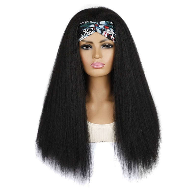 Turban Headband Corn Beard Long Hair Wig Headgear, Color Classification: 1B # XK