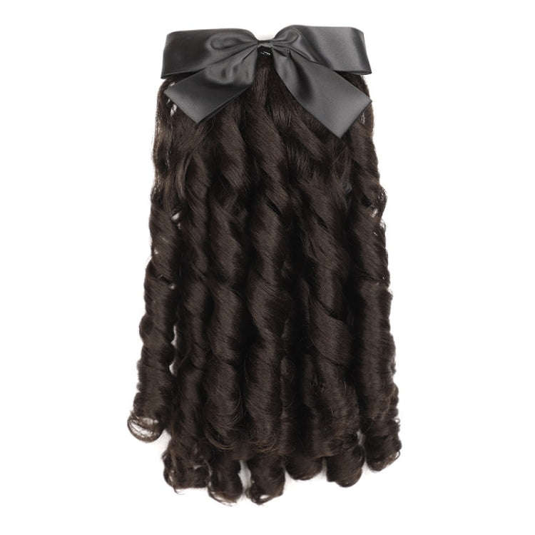 Princess Curly Ponytail Wig Costume Film And Television Retro Prom Comb Ponytail Curly Hair(Brown...