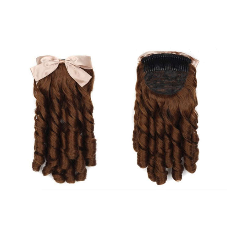 Princess Curly Ponytail Wig Costume Film And Television Retro Prom Comb Ponytail Curly Hair(Light...