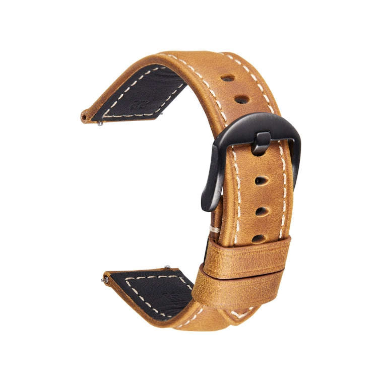 Quick Release Watch Band Crazy Horse Leather Retro Watch Band For Samsung Huawei,Size: 20mm (Ligh...