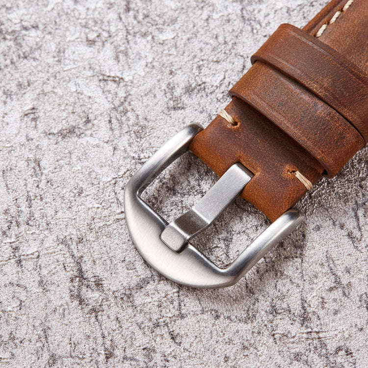 Quick Release Watch Band Crazy Horse Leather Retro Watch Band For Samsung Huawei,Size: 22mm  (Lig...