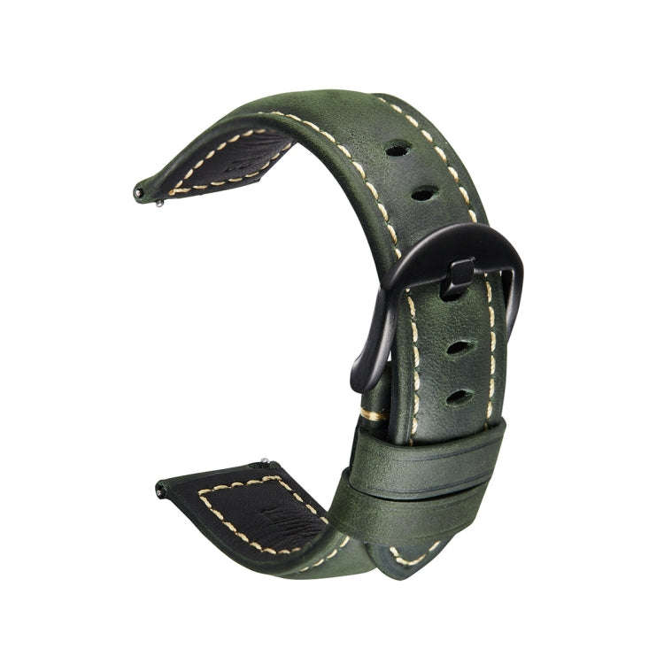 Quick Release Watch Band Crazy Horse Leather Retro Watch Band For Samsung Huawei,Size: 24mm (Army...