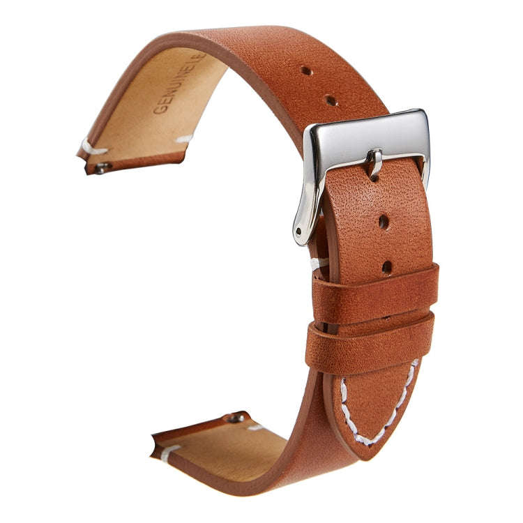 First Layer Retro Cowhide Frosted Leather Quick Release Universal Watch Band, Size 20mm(Light ...