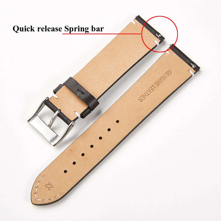 First Layer Retro Cowhide Frosted Leather Quick Release Universal Watch Band, Size 20mm(Light ...