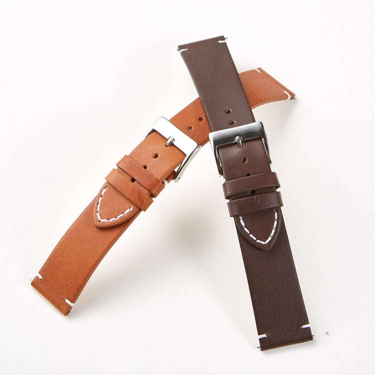 First Layer Retro Cowhide Frosted Leather Quick Release Universal Watch Band, Size 20mm(Light ...