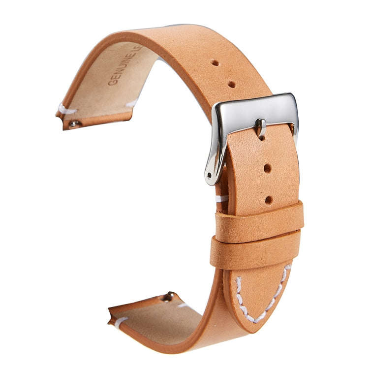First Layer Retro Cowhide Frosted Leather Quick Release Universal Watch Band, Size 22mm(Khaki)