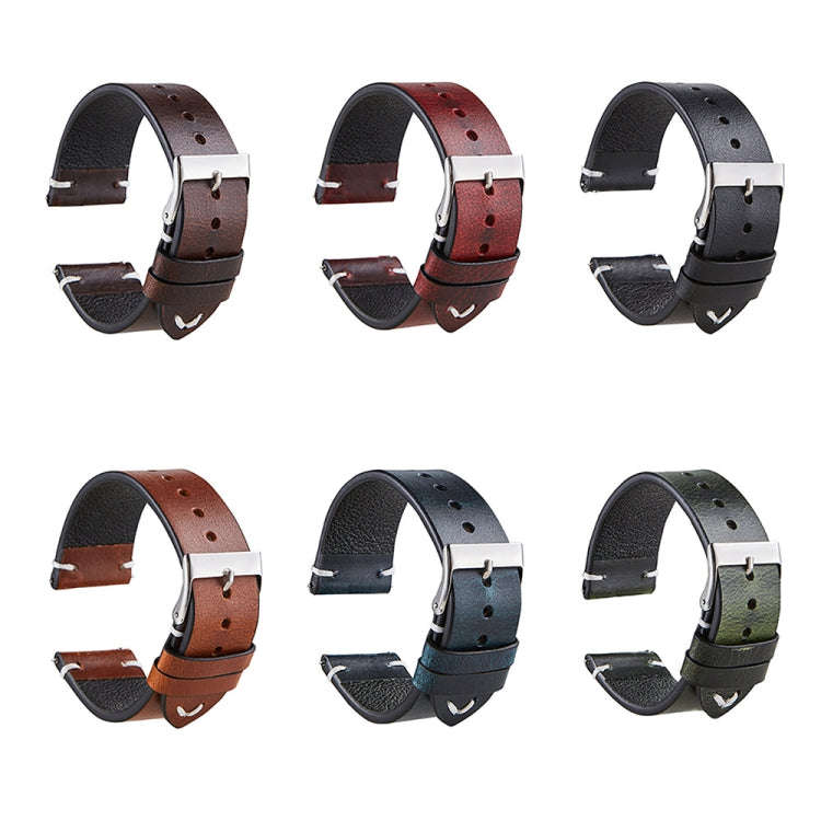 HB001 Color-Changing Retro Oil Wax Leather Universal Watch Band, Size: 18mm(Blue)