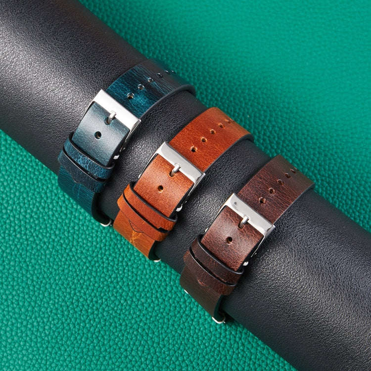 HB001 Color-Changing Retro Oil Wax Leather Universal Watch Band, Size: 20mm(Blue)
