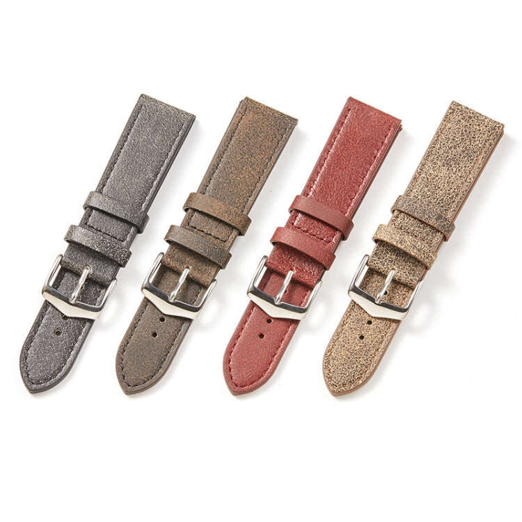 22mm Small Broken Texture Cowhide Strap Suitable For Huawei Watch(Deep Coffee)