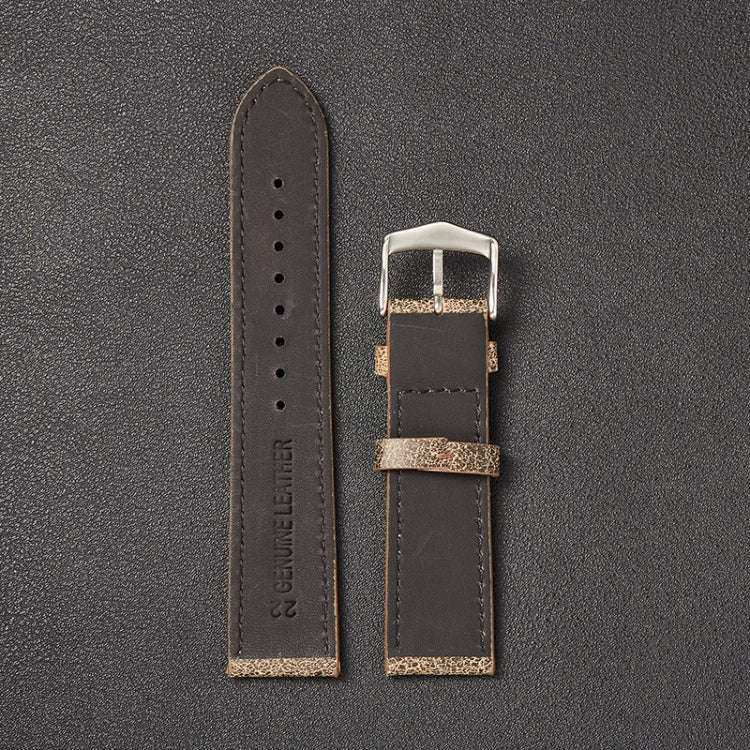 22mm Small Broken Texture Cowhide Strap Suitable For Huawei Watch(Deep Coffee)