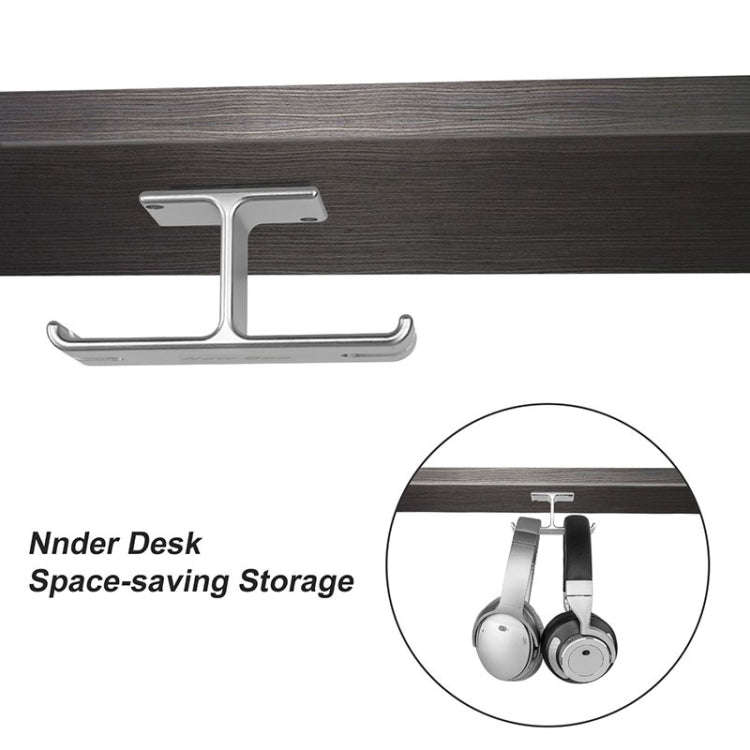 JD041 Headphones Bracket All-Aluminum Alloy Multi-Function Headset Hook(Silver)
