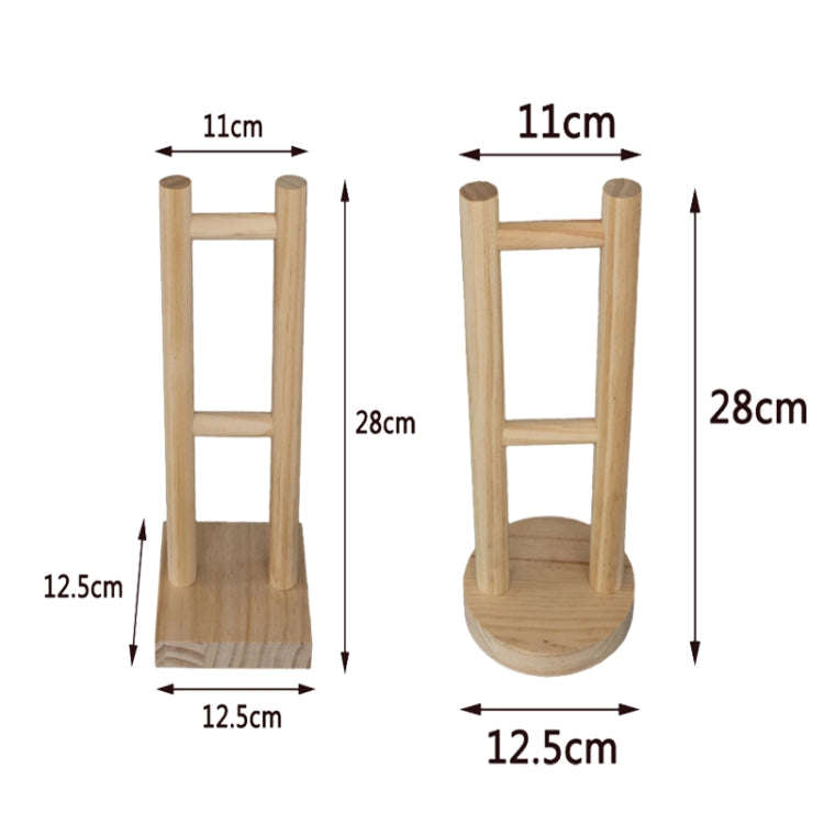 2 PCS Wooden Headphones BracketIn Wooden Headphones Show Racks(Round Bottom)