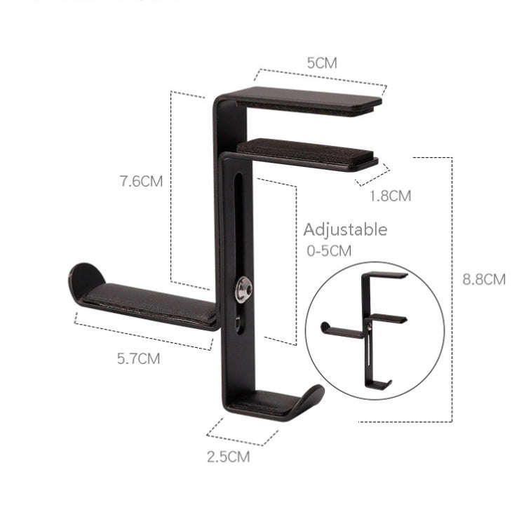 JD039 Metal Clip Earphone Holder Desktop Headset Hook(White)