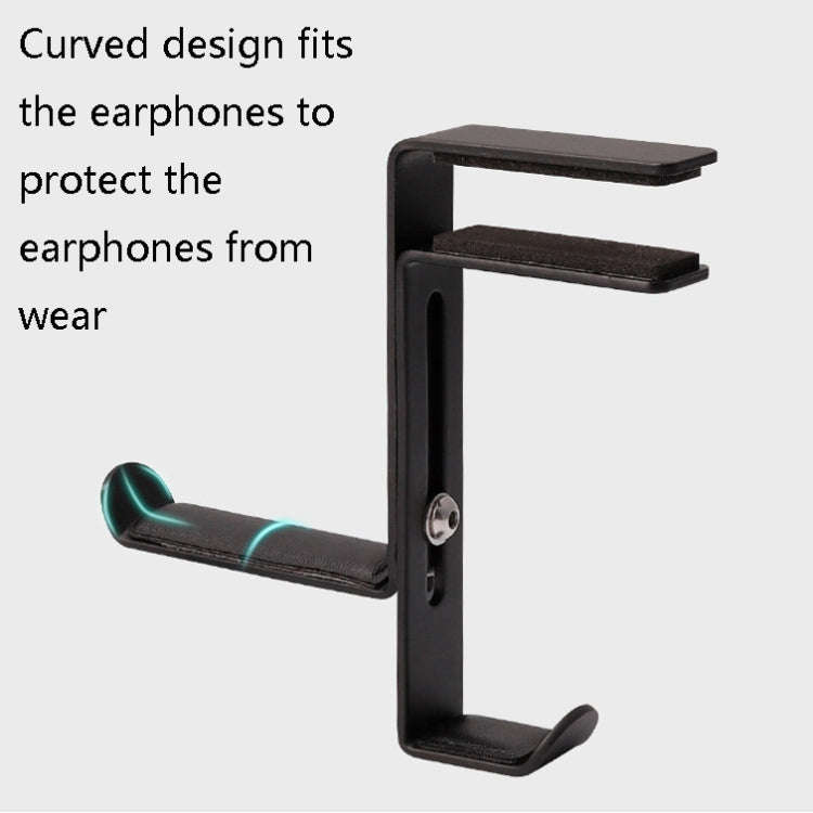 JD039 Metal Clip Earphone Holder Desktop Headset Hook(White)