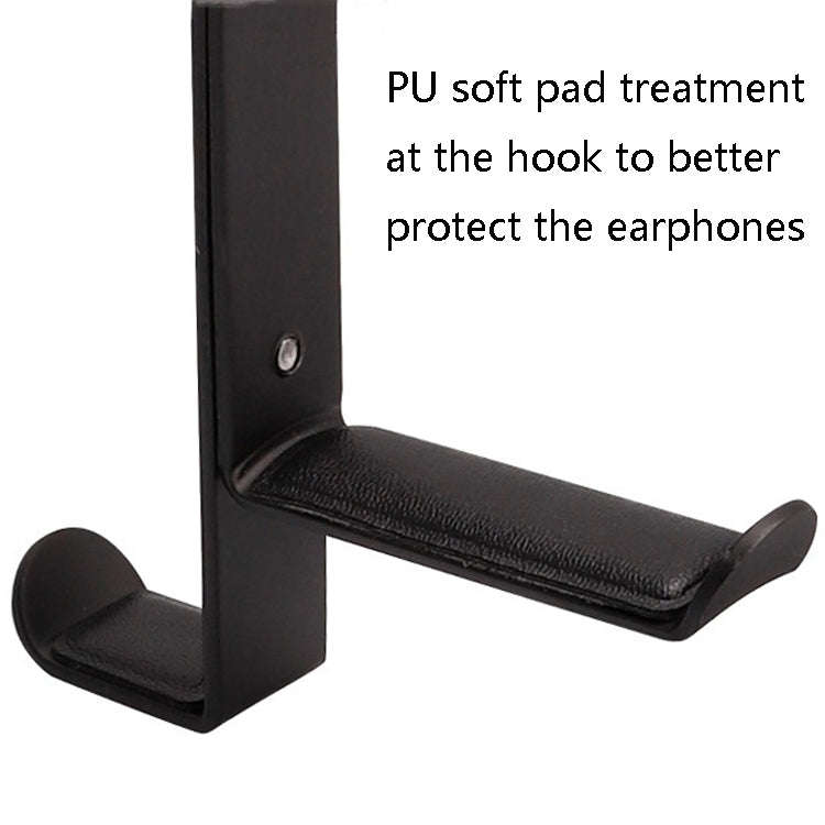 JD039 Metal Clip Earphone Holder Desktop Headset Hook(White)