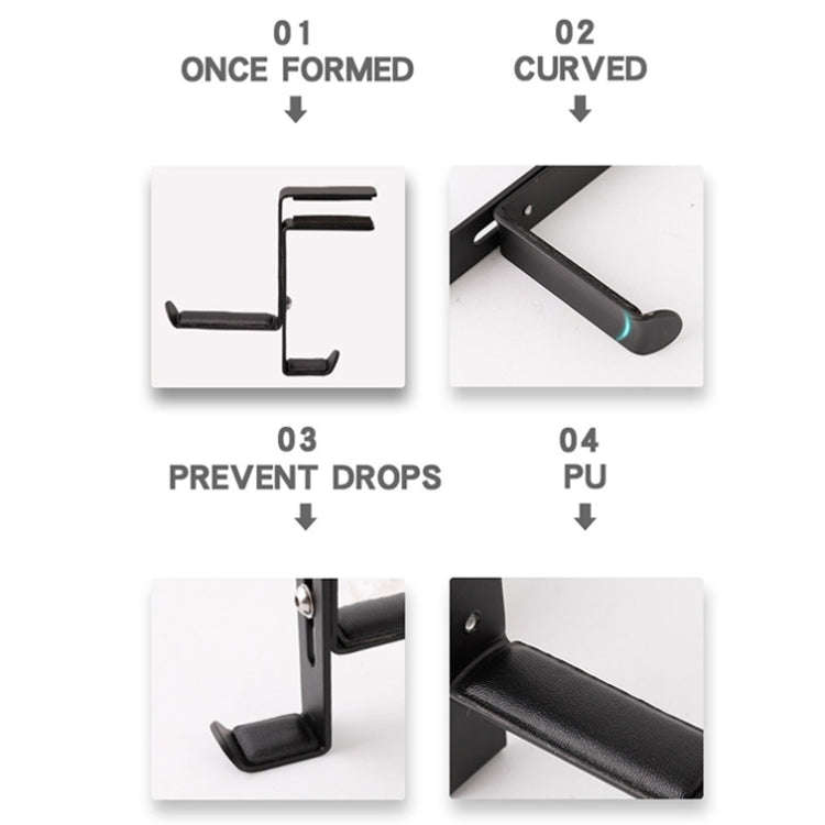 JD039 Metal Clip Earphone Holder Desktop Headset Hook(White)