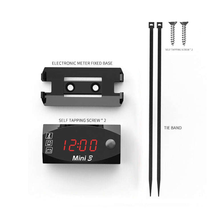Voltage Clock And Temperature 3 In 1 LED Electronic Meter Large-Screen Digital Display Waterproof...