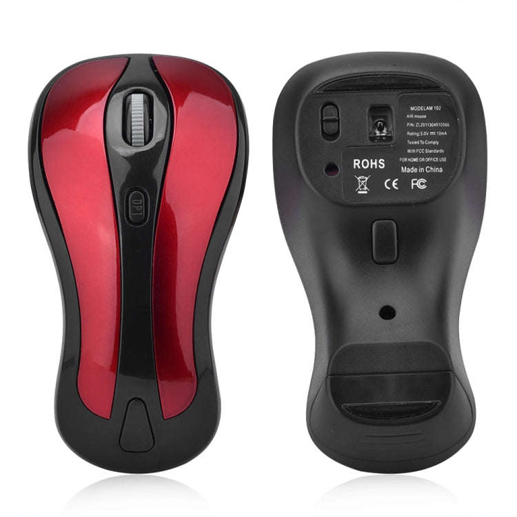 PR-01 1600 DPI 7 Keys Flying Squirrel Wireless Mouse 2.4G Gyroscope Game Mouse(Black Red)