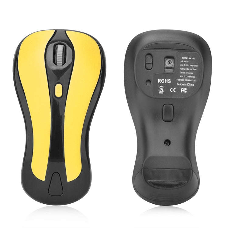 PR-01 1600 DPI 7 Keys Flying Squirrel Wireless Mouse 2.4G Gyroscope Game Mouse(Black Yellow)