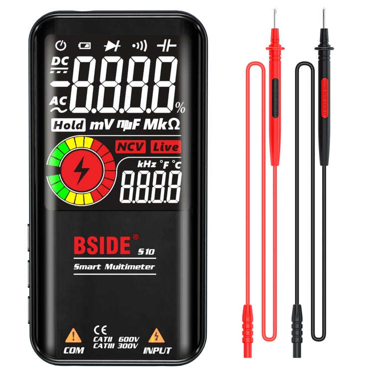 BSIDE Digital Multimeter 9999 Counts LCD Color Display DC AC Voltage Capacitance Diode Meter, Spe...
