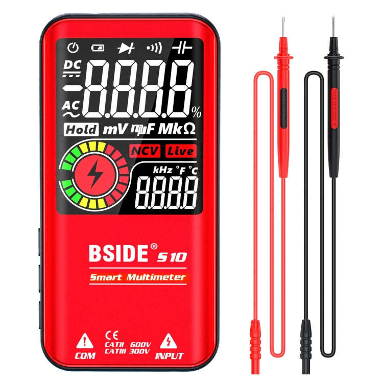 BSIDE Digital Multimeter 9999 Counts LCD Color Display DC AC Voltage Capacitance Diode Meter, Spe...
