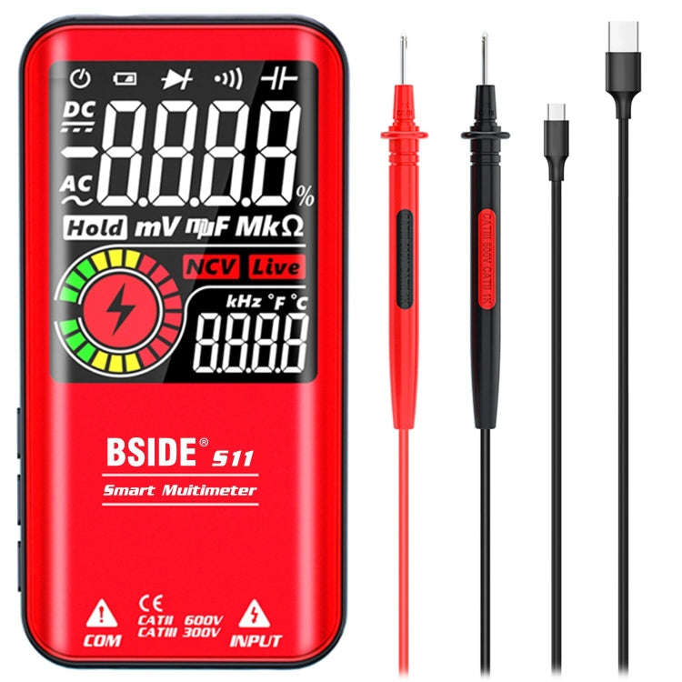 BSIDE Digital Multimeter 9999 Counts LCD Color Display DC AC Voltage Capacitance Diode Meter, Spe...