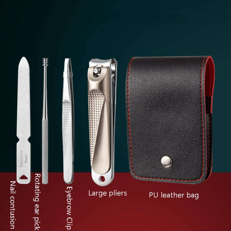 5pcs /Set Nail Scissors Portable Manicure Tool, Style: Classic (Beige)