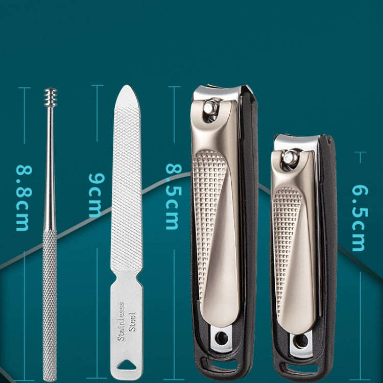 5pcs /Set Nail Scissors Portable Manicure Tool, Style: Anti-splash (Silver)
