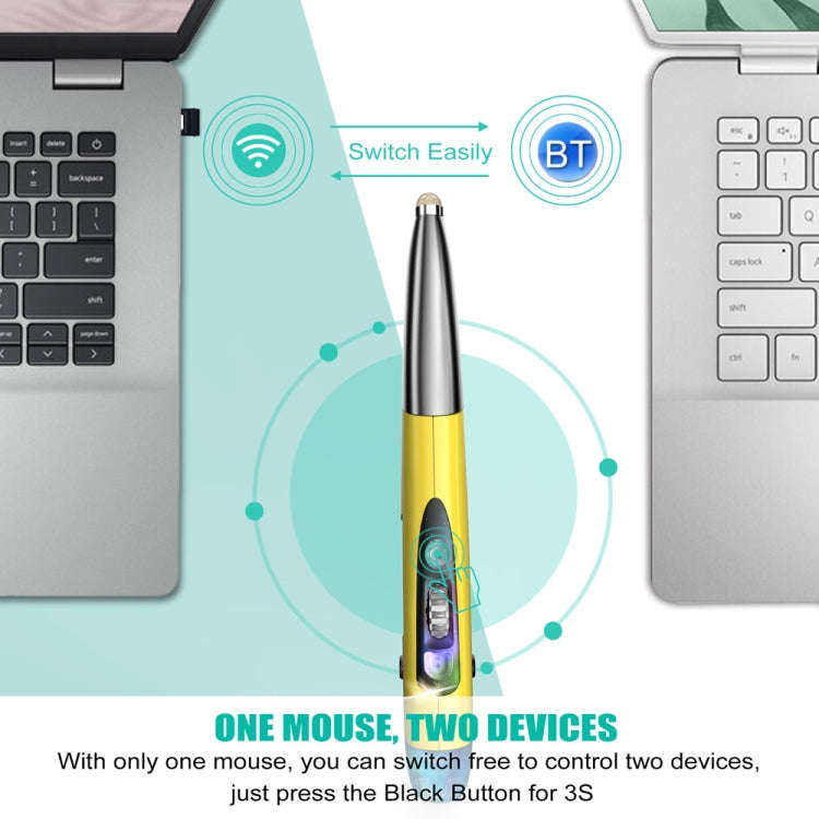 PR-A19 2.4GHz Wireless Charging Bluetooth Mouse Pen Type Shining Quiet Mouse(Red)