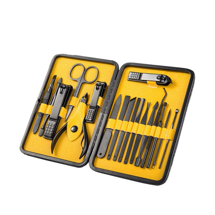 18 In 1 Nail Clippers Home Pedicure and Nail Care Tools(Black Yellow)