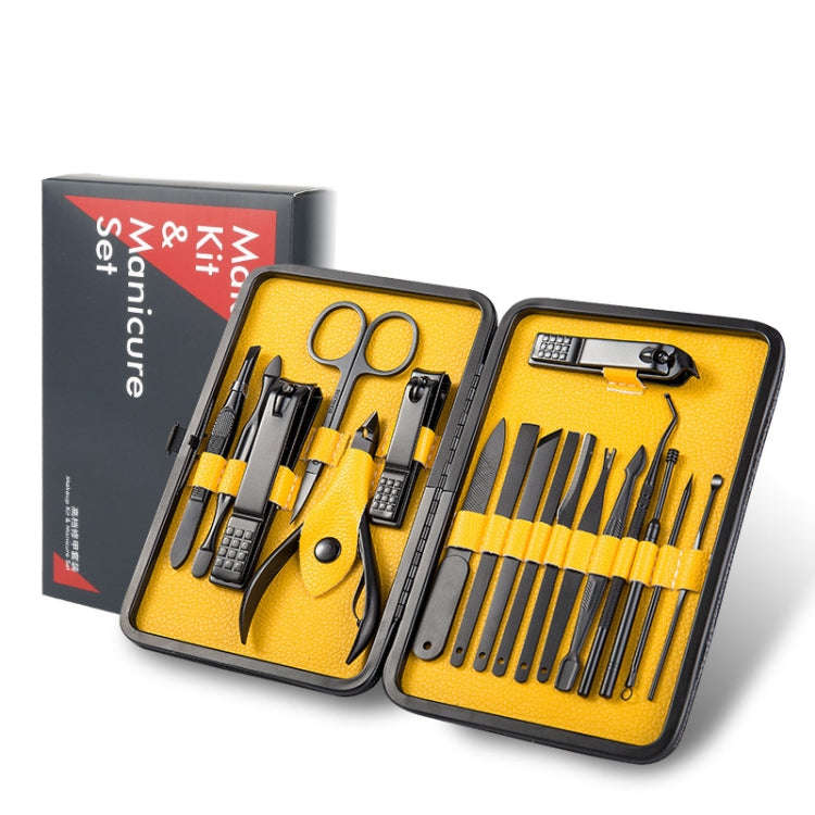 18 In 1 Nail Clippers Home Pedicure and Nail Care Tools(Black Yellow)